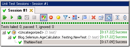 Test Session Result