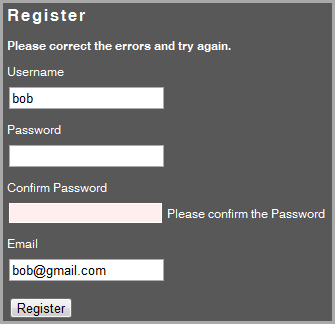 Validation for User Registration