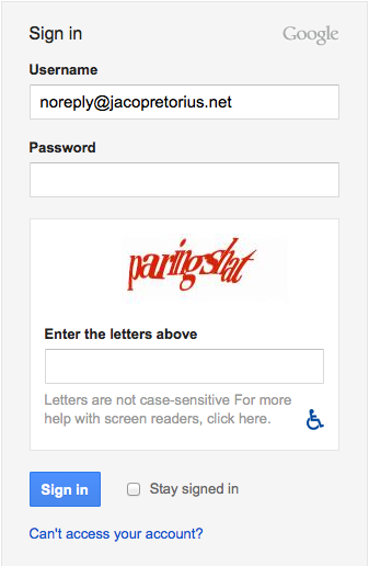 gmail captcha